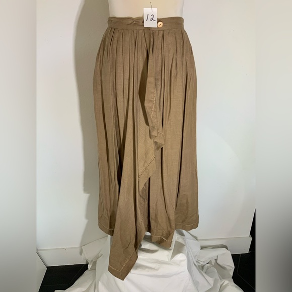 Abby Rose for Strategy - taupe linen wrap skirt - Picture 2 of 5